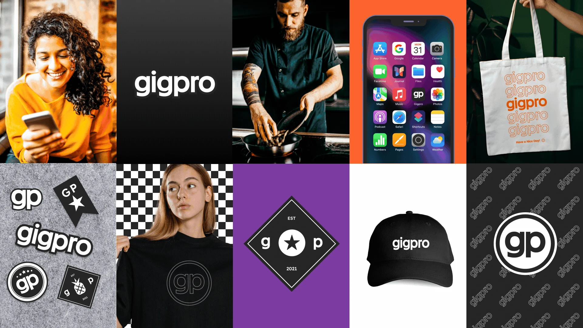 Gigpro rebrand photography and merchandise