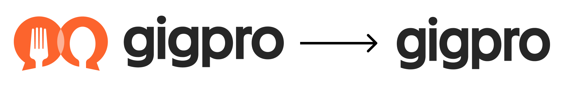 Gigpro logo lockups, including the icon and wordmark and the wordmark-only mark